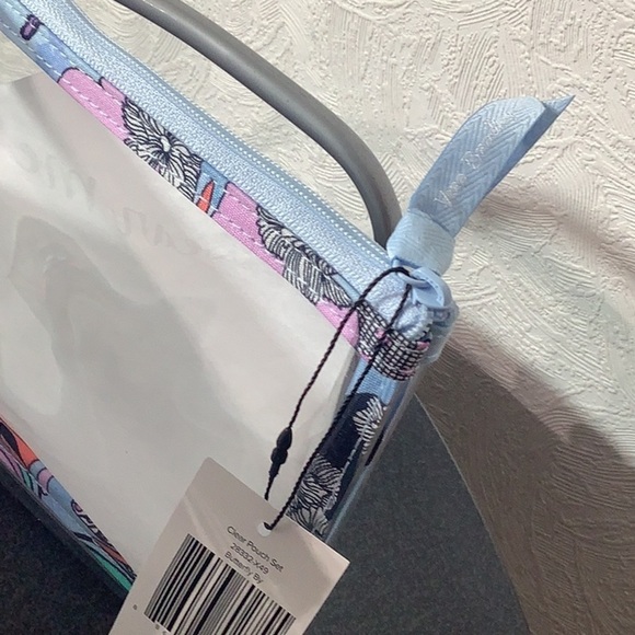Vera Bradley NEW - Clear Pouch Set - wash me & wear me - each clear bag 7” x 5” - Picture 5 of 5